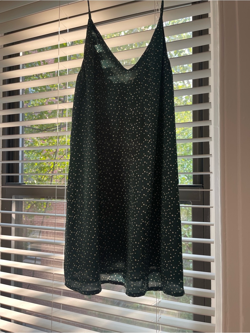 Showpo Dark Green Polka Dot Mini Slip Skirt